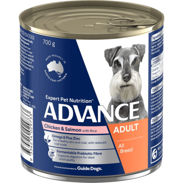 ADVANCE Adult Chicken Salmon And Rice Wet Dog Food Cans - Furbabies Online
