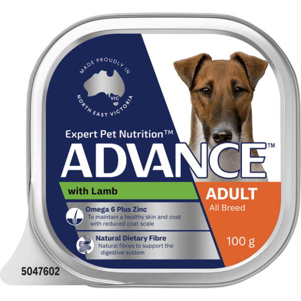 ADVANCE Adult Single Serve Lamb Wet Dog Food Trays - Furbabies Online