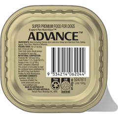 ADVANCE Adult Single Serve Lamb Wet Dog Food Trays - Furbabies Online
