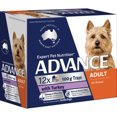 ADVANCE Adult Single Serve Turkey Wet Dog Food Trays - Furbabies Online
