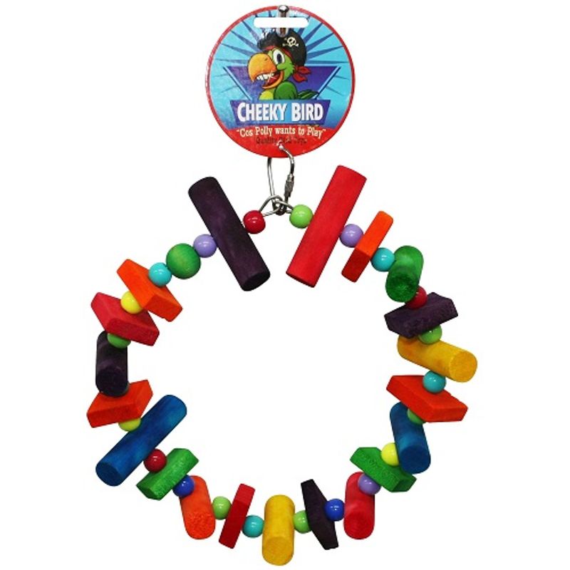 CHEEKY BIRD WOOD & BEAD CIRCLE MEDIUM - Furbabies Online