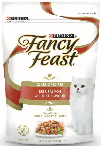 Fancy Feast Dry Beef, Salmon & Cheese 450g 4PK - Furbabies Online