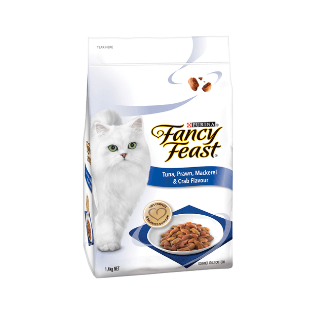 Fancy Feast Dry Tuna, Prawn, Mackerel & Crab 450g 4PK - Furbabies Online