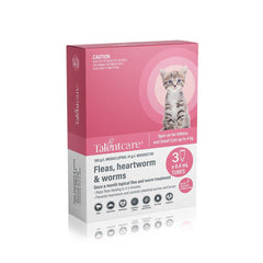 TALENTCARE Flea And Worming Spot - on For Kitten And Cat Up To 4Kg 0.4ml x 3Tubes - Furbabies Online