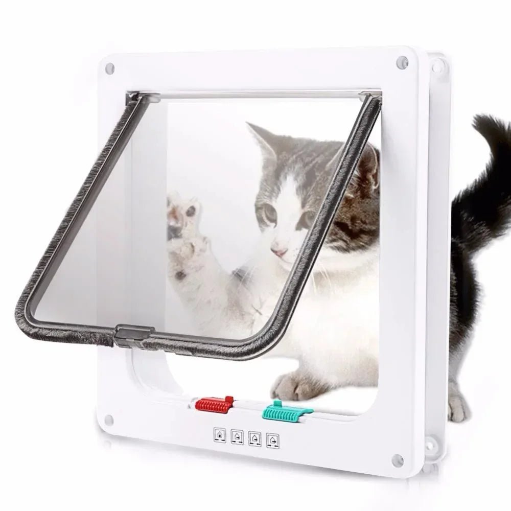 4 - Way Locking Pet Door | Secure Flap Door for Dogs and Cats - Furbabies Online