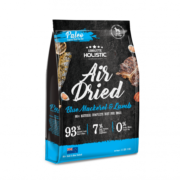 Absolute Holistic Air Dried Dog Food Blue Mackerel & Lamb 1kg - Furbabies Online