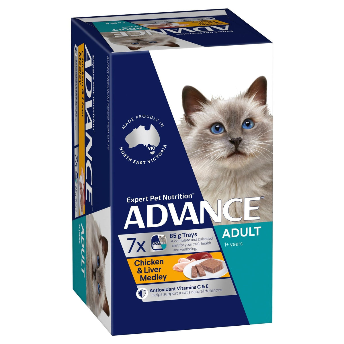 Advance Cat Adult Chicken Liver Med 85g 7 - Pack - Furbabies Online