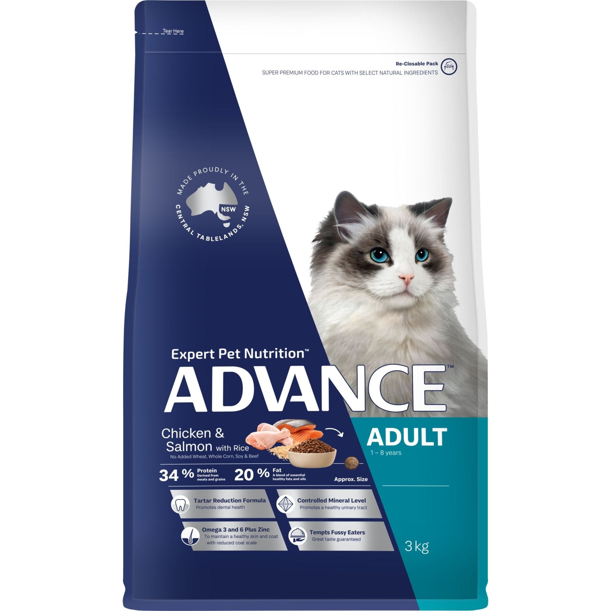 Advance Cat Adult Total Well Chicken & Salmon - Furbabies Online