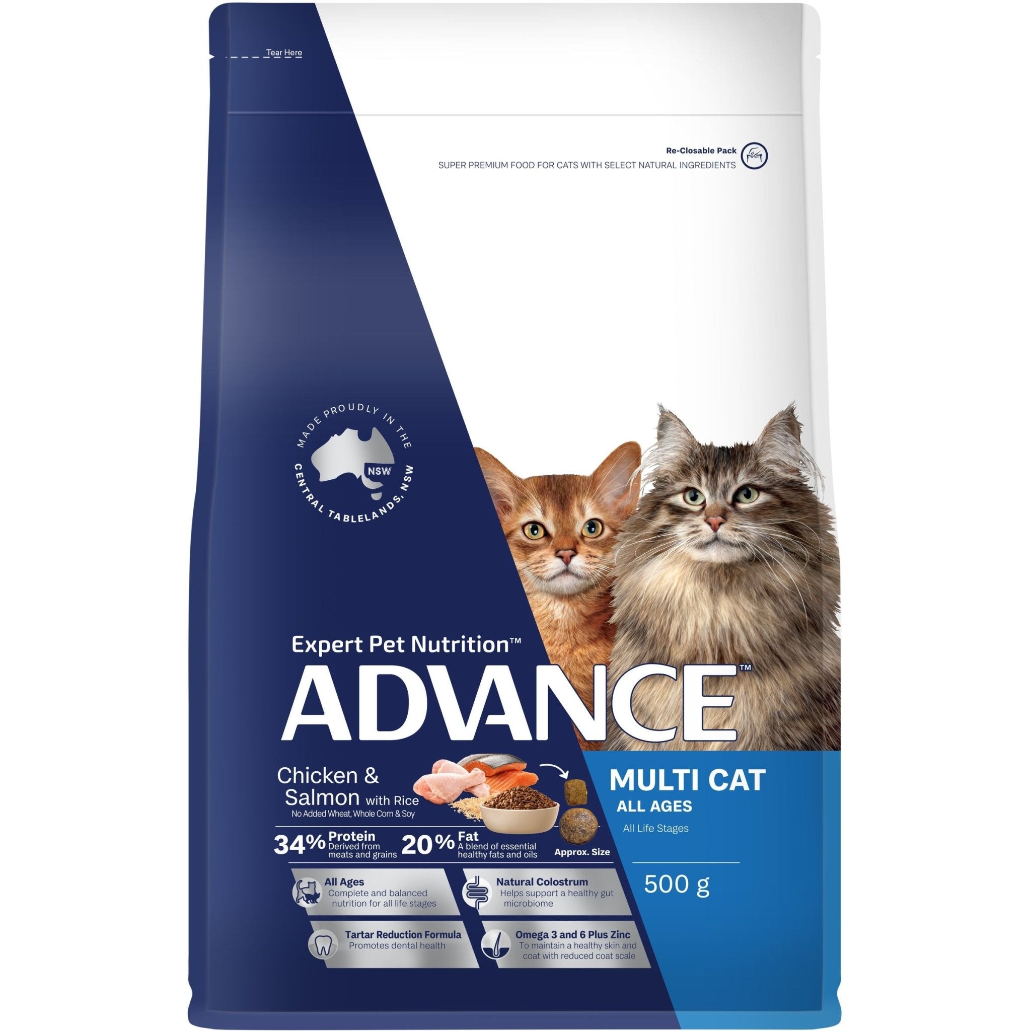 Advance Cat Chicken & Salmon 500g - Furbabies Online