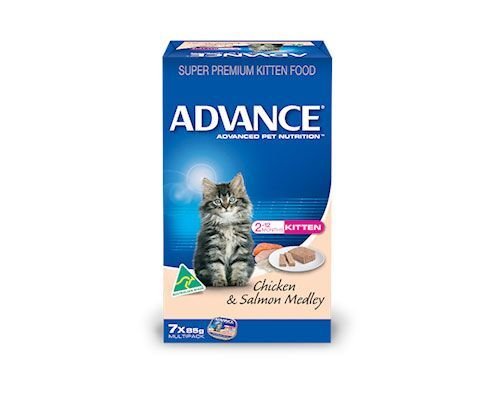 Advance Cat Kitten Chicken & Salmon 85g 7 - Pack - Furbabies Online