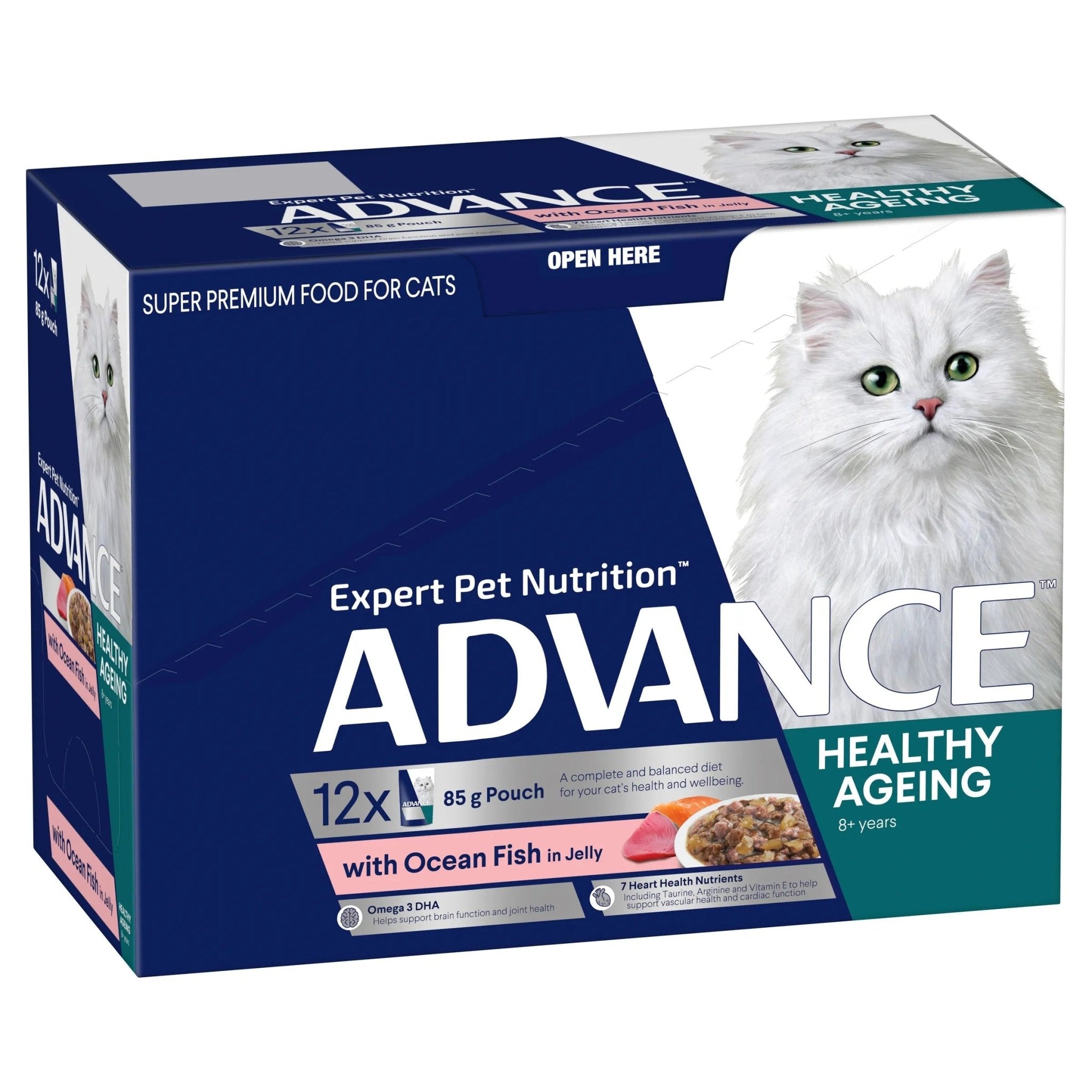 Advance Cat Wet Mature Fish Jelly 85g 12 Pack - Furbabies Online