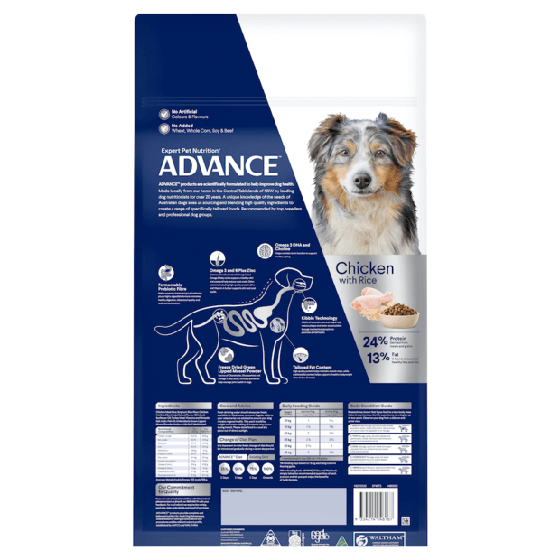 ADVANCE Healthy Ageing Medium Breed Chicken with Rice - Furbabies Online