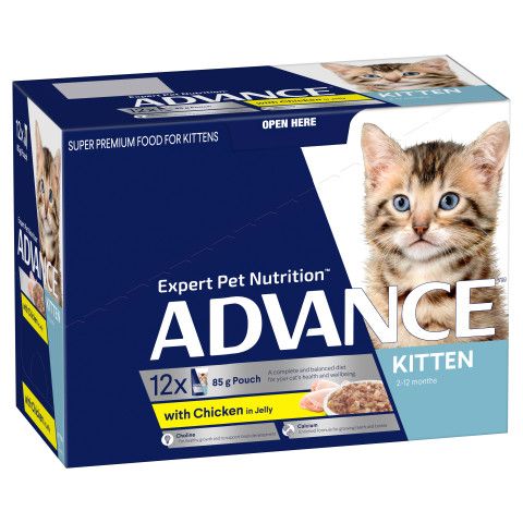 Advance Kitten Wet Chicken in Jelly 85g 12 - Pack - Furbabies Online