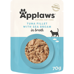Applaws Cat Broth Pouch - Tuna & Sea Bream, 70g (16 Pack) - Furbabies Online