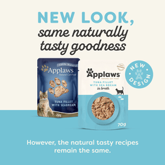 Applaws Cat Broth Pouch - Tuna & Sea Bream, 70g (16 Pack) - Furbabies Online