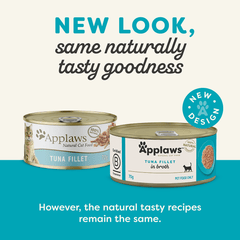 Applaws Cat Tin Tuna Fillet 70g, Pack of 24 (3 Flavour) - Furbabies Online