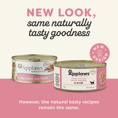 Applaws Cat Tin Tuna Fillet 70g, Pack of 24 (3 Flavour) - Furbabies Online