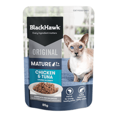 Black Hawk Cat 7+ Chicken & Tuna in Gravy 85g 12 Pack - Furbabies Online