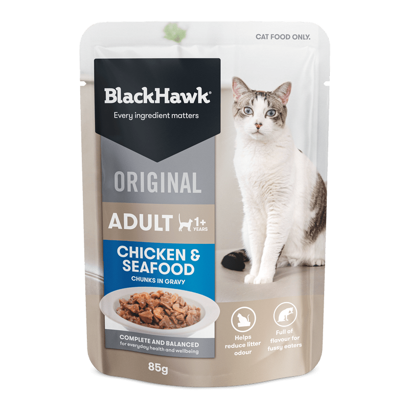 Black Hawk Cat Chicken Gravy 85g 12 Pack (2 Flavour) - Furbabies Online