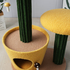 CATIO 2 - Level Yellow Mushroom Cat Scratching Tree - Furbabies Online