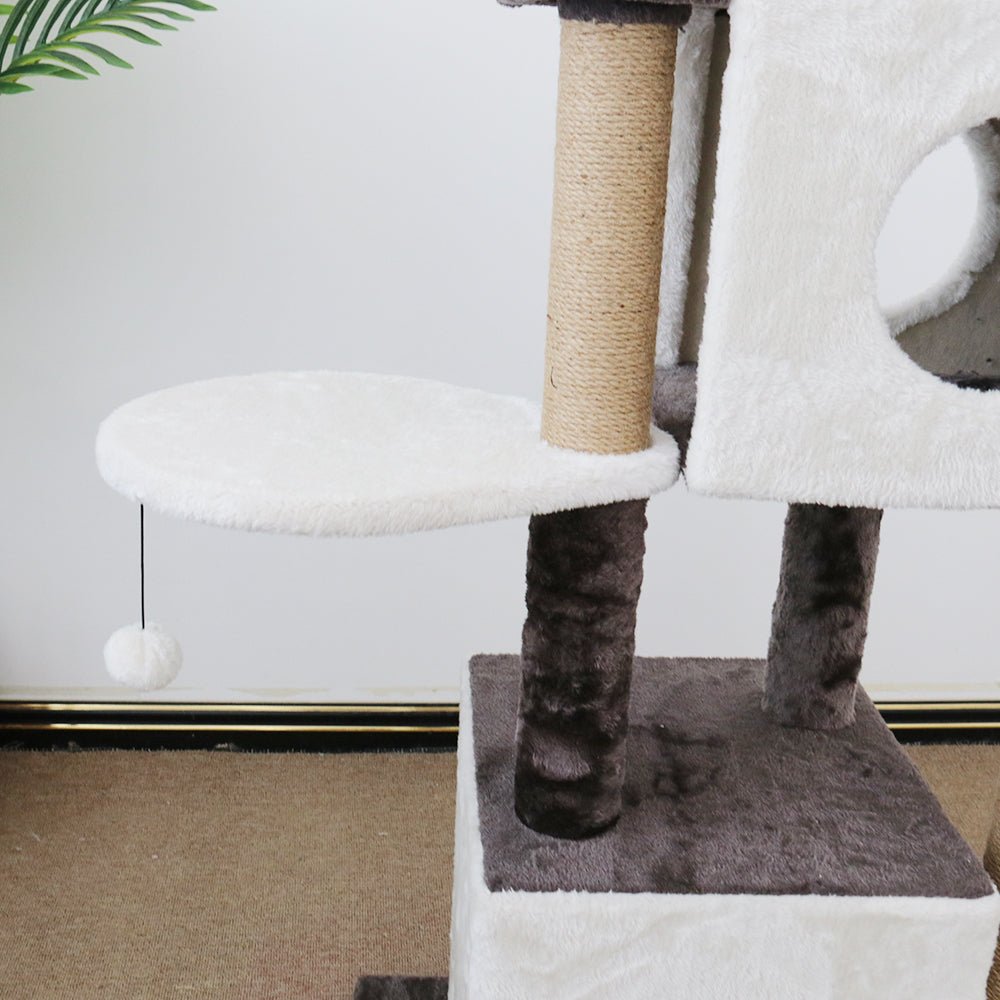 CATIO Deluxe Multi - Function Three - Level Dual Cat Scratching Tree 141cm - Furbabies Online