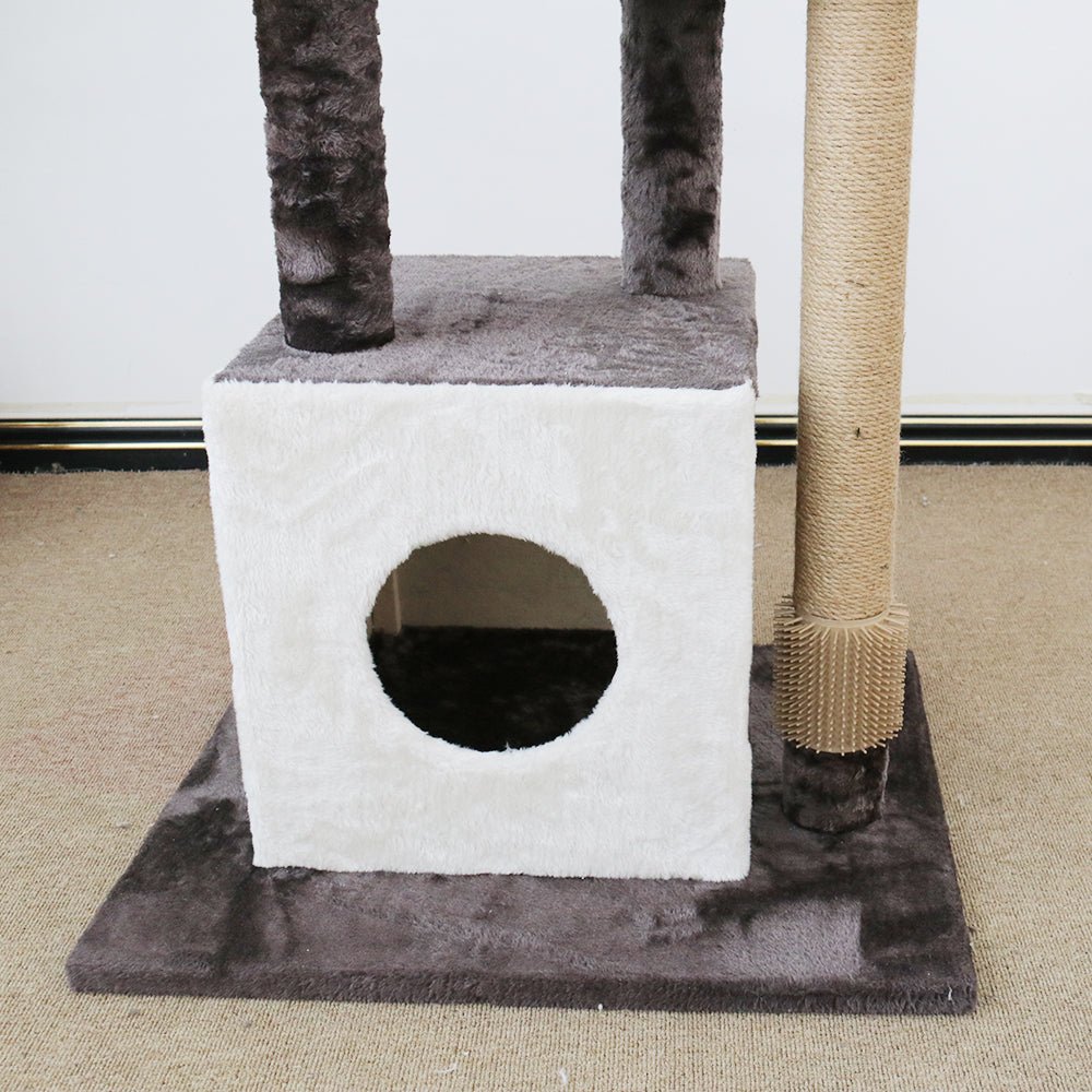 CATIO Deluxe Multi - Function Three - Level Dual Cat Scratching Tree 141cm - Furbabies Online