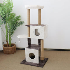 CATIO Deluxe Multi - Function Three - Level Dual Cat Scratching Tree 141cm - Furbabies Online
