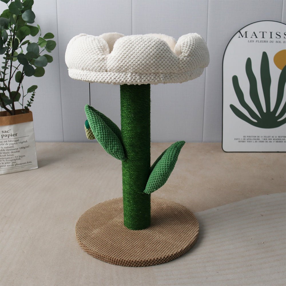 CATIO White Camelia Flower Cat Scratching Tree - Furbabies Online