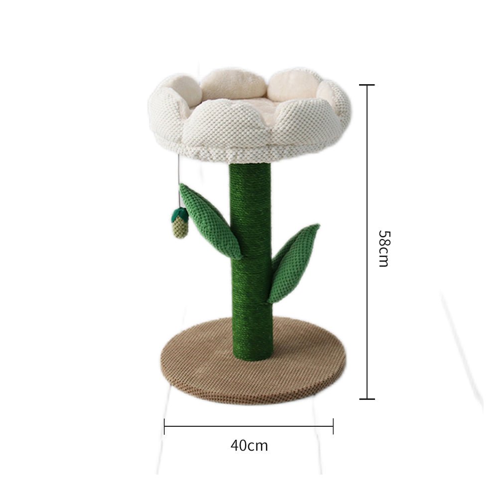 CATIO White Camelia Flower Cat Scratching Tree - Furbabies Online