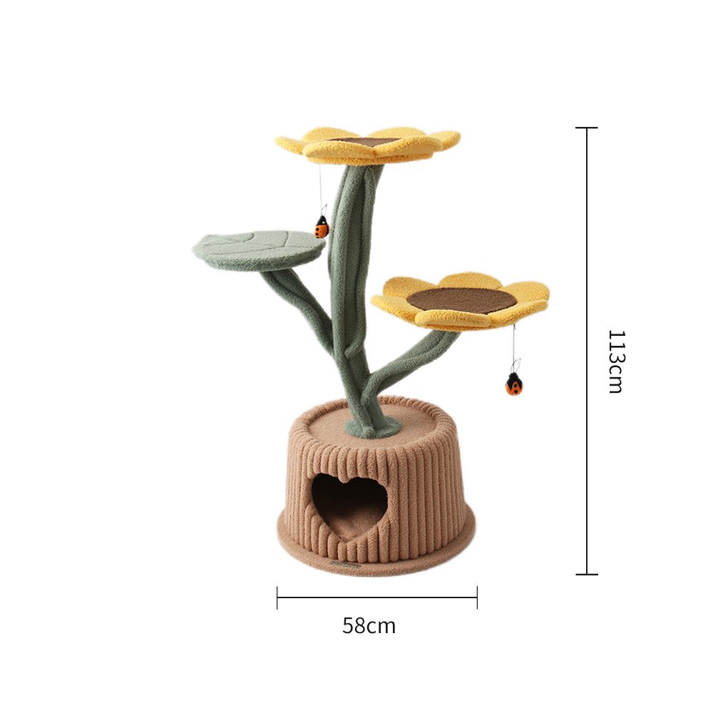 CMISSTREE Sunflower In A Pot House Cat Tree - Furbabies Online