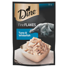 Dine Fine Flakes Tune & Whfish 35g 12pk - Furbabies Online