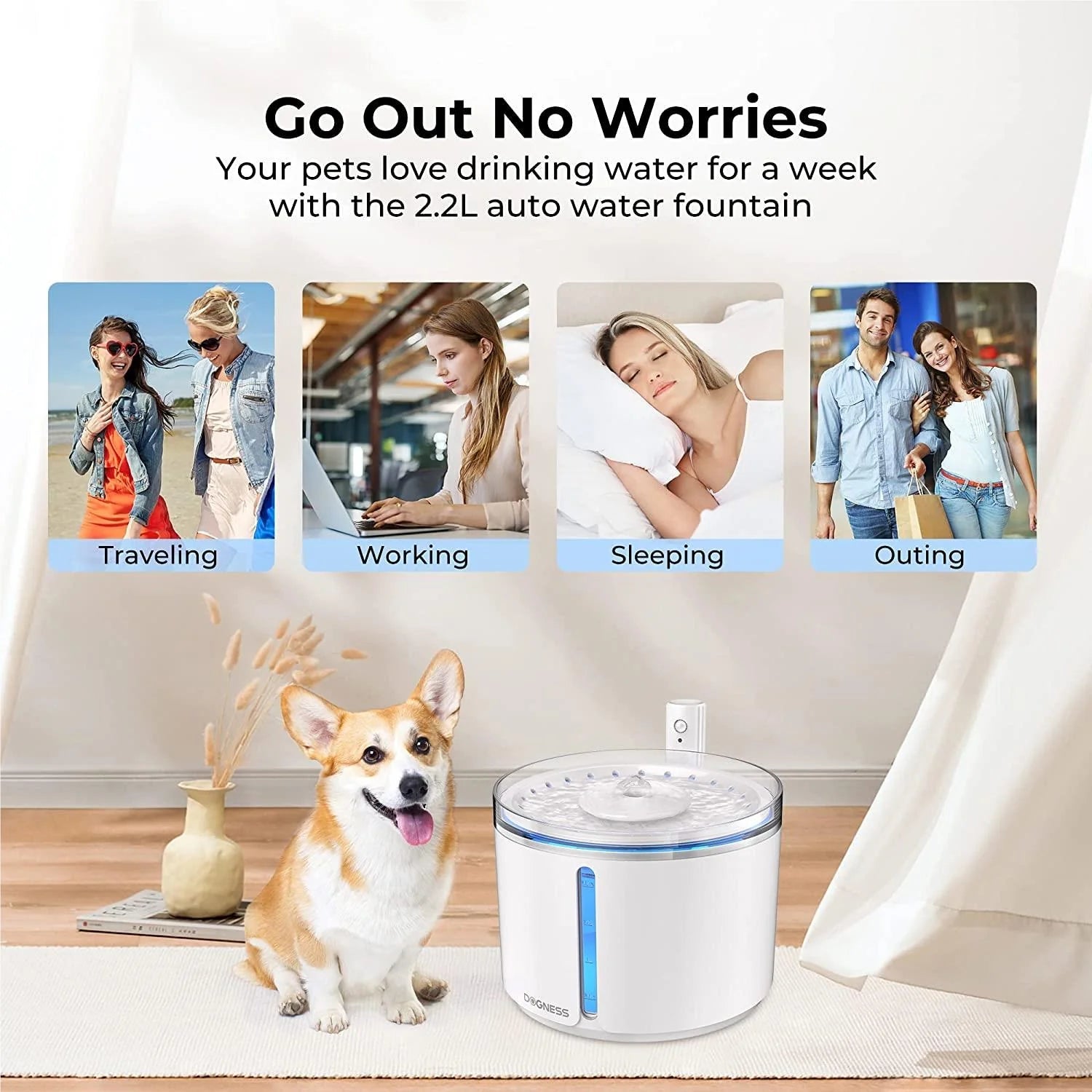 Dogness water fountain plus 3.2l - Furbabies Online