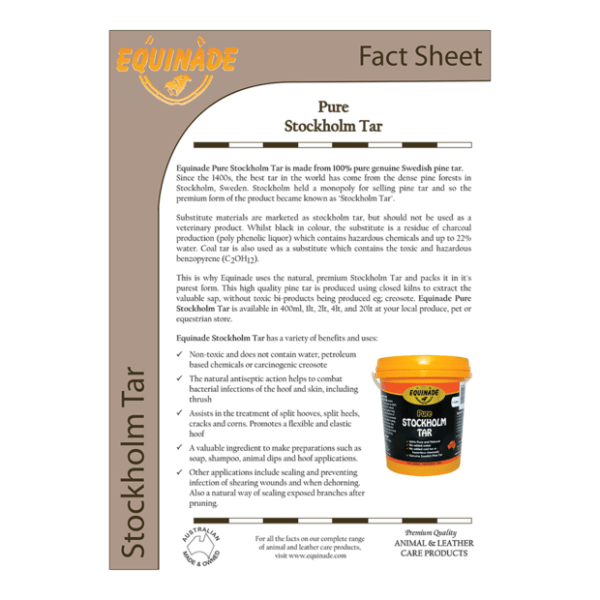 Equinade Stockholm Tar: Natural Hoof Care Excellence - Furbabies Online