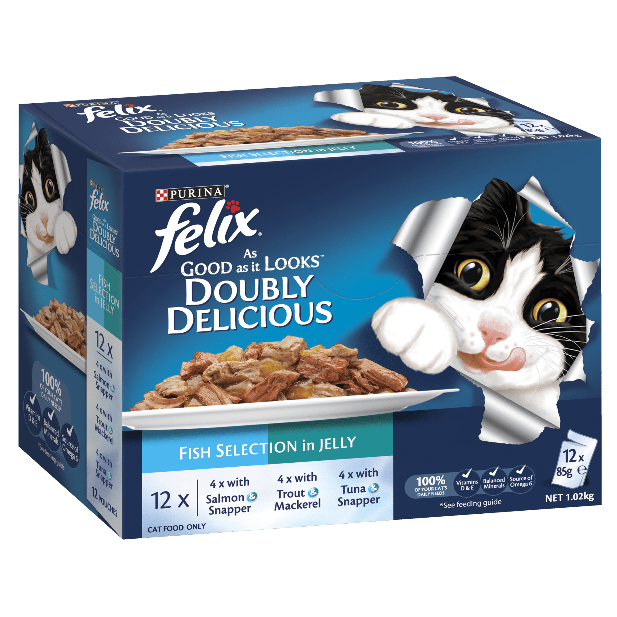 Felix Agail Gij Doubly Delicious 12x85g (2 Flavour) - Furbabies Online