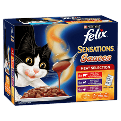 FELIX SENSATIONS SAUCES MEAT SELECTION 12X85G - Furbabies Online