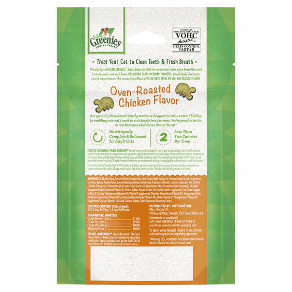 GREENIES Cat Treats Dental Oven Roasted Chicken Flavour - Furbabies Online