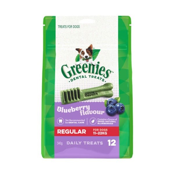 Greenies Dog Blueberry Treat Pack Regular 340G - Furbabies Online