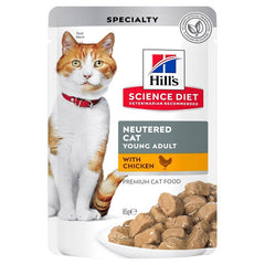 Hills Cat Adult Neutered Pouches 85g 12pk (2 Flavour) - Furbabies Online