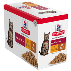 Hills Cat Adult Poultry Selection 12 - Pack - Furbabies Online