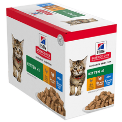 Hills Kitten Favorite Selection 12 - Pack Pouches - Furbabies Online