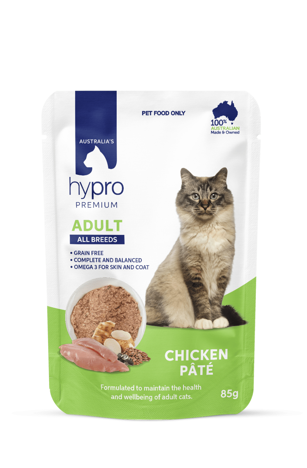 HyPro Premium Cat GF Chicken Pate 85g 12 - Pack - Furbabies Online