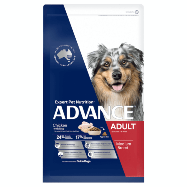 Medium Adult Dry Dog Food Chicken With Rice - Furbabies Online