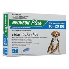 NEOVEON PLUS FOR MEDIUM DOGS UP TO 10KG - 20KG 4 PACK - Furbabies Online