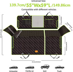 Pet Amigos 6 - in - 1 Dog Car Seat Cover for Back Seat, 100% Waterproof - Furbabies Online