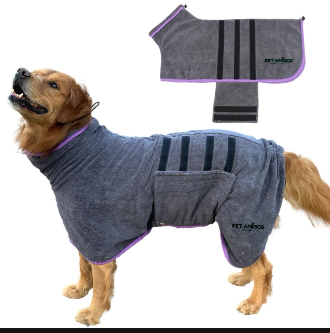 Pet Amigos Poncho - Ultra Absorbent Towel for Pets - Furbabies Online