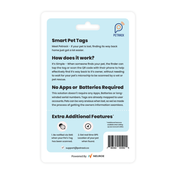 PETRACK Smart Pet Tag Pink - Furbabies Online