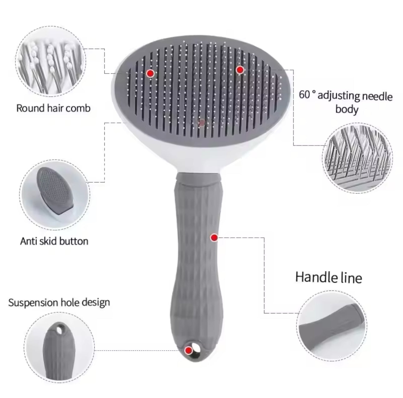 Self Cleaning Pet Hair Remover Brush For Dogs & Cats - Furbabies Online